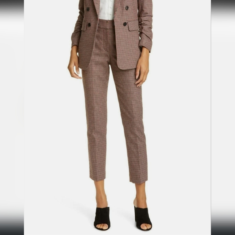 Veronica Beard Pants Gemini Houndstooth Cropped Trouser Size 6